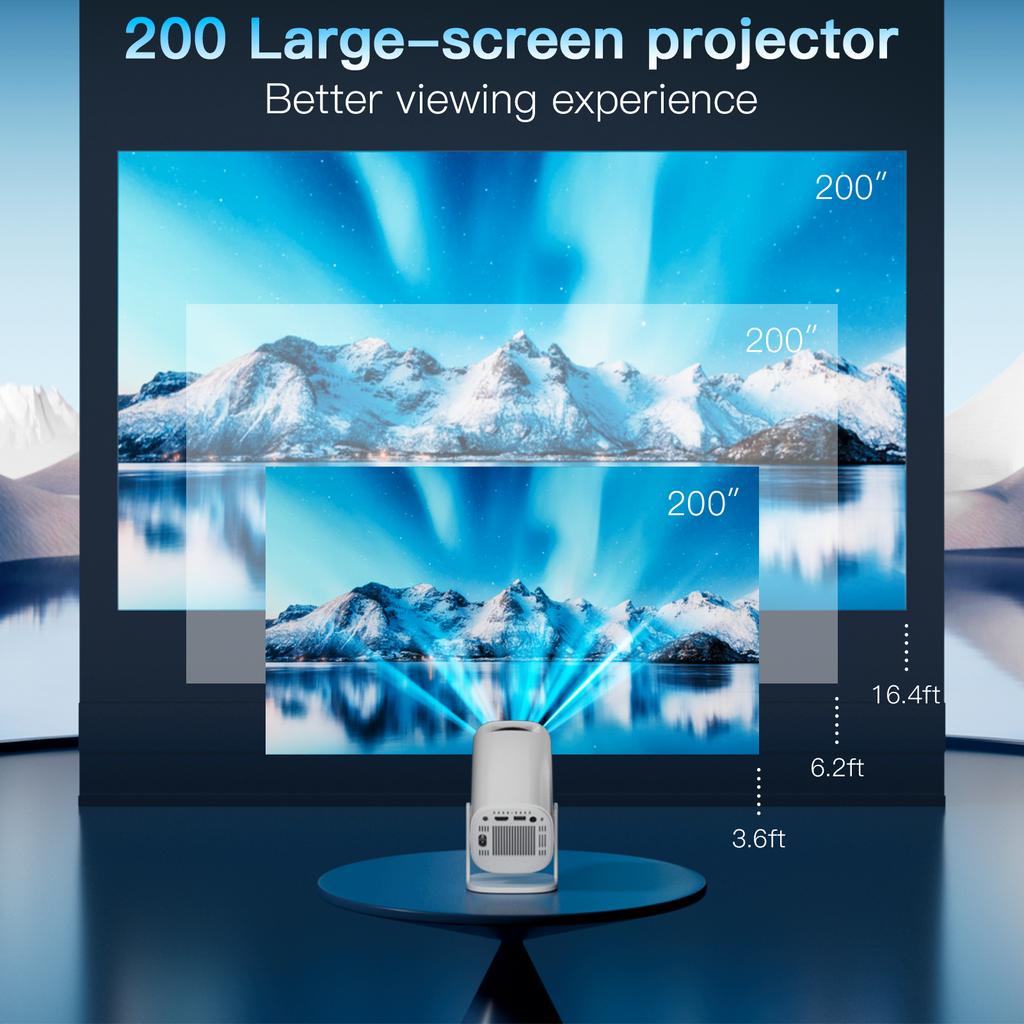 Проектор Android 11 с Wi-Fi 6 и Bluetooth Smart 1208*720P Мини-портативный проектор для домашнего кинотеатра 2,4 г 5,8 г Карманный уличный