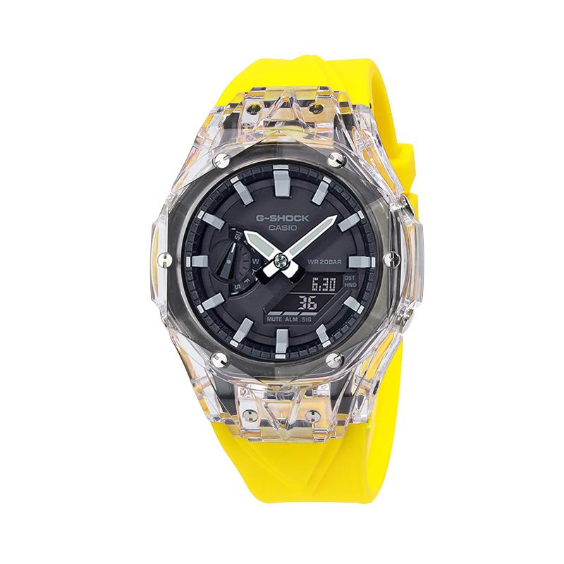 Casio Унисекс Часы с жидкокристаллическим/аналоговым двойным дисплеем Серия Черные GA-2100-1A(Watch4--)
