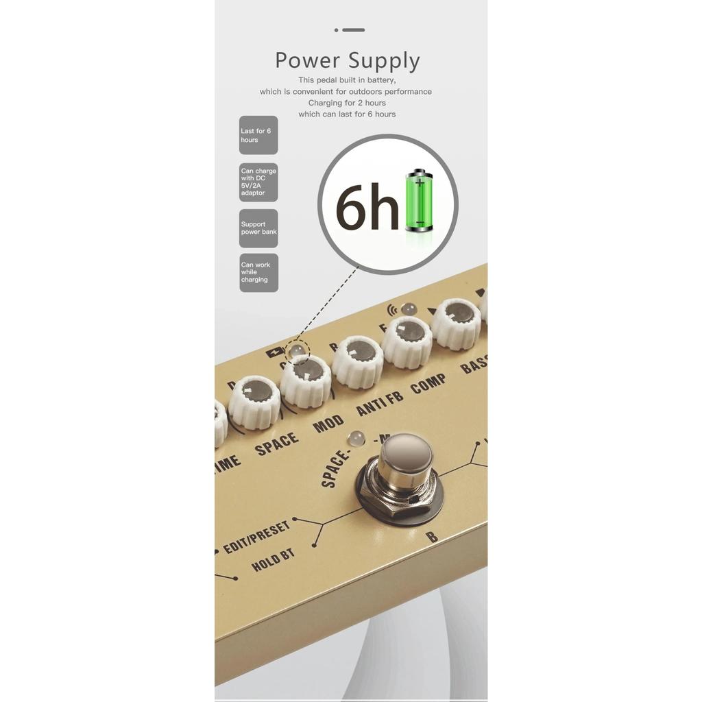 Переменный ток: 9 импульсных откликов кабинетов + эквалайзер | Студийный центр для акустического гитариста | Звукозаписывающая установка с перезаряжаемым аккумулятором, обеспечивающим до 12 часов работы