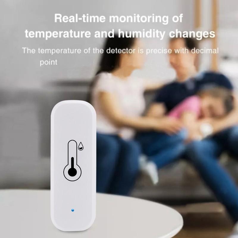 Tuya Smart Temperature and Humidity Sensor Battery Powered WiFi + Bluetooth Smart Home Hygrometer Thermometer Monitor