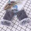 Soft Fingerless Mittens Warm Plush Gloves Winter Rabbit Hair Gloves  Women Girls