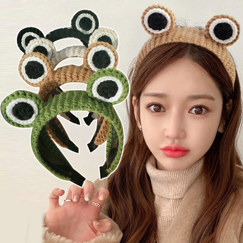 Забавные повязки для волос с лягушкой для девочек, милое украшение для волос, повязка на голову, обручи для волос, женские модные аксессуары для волос