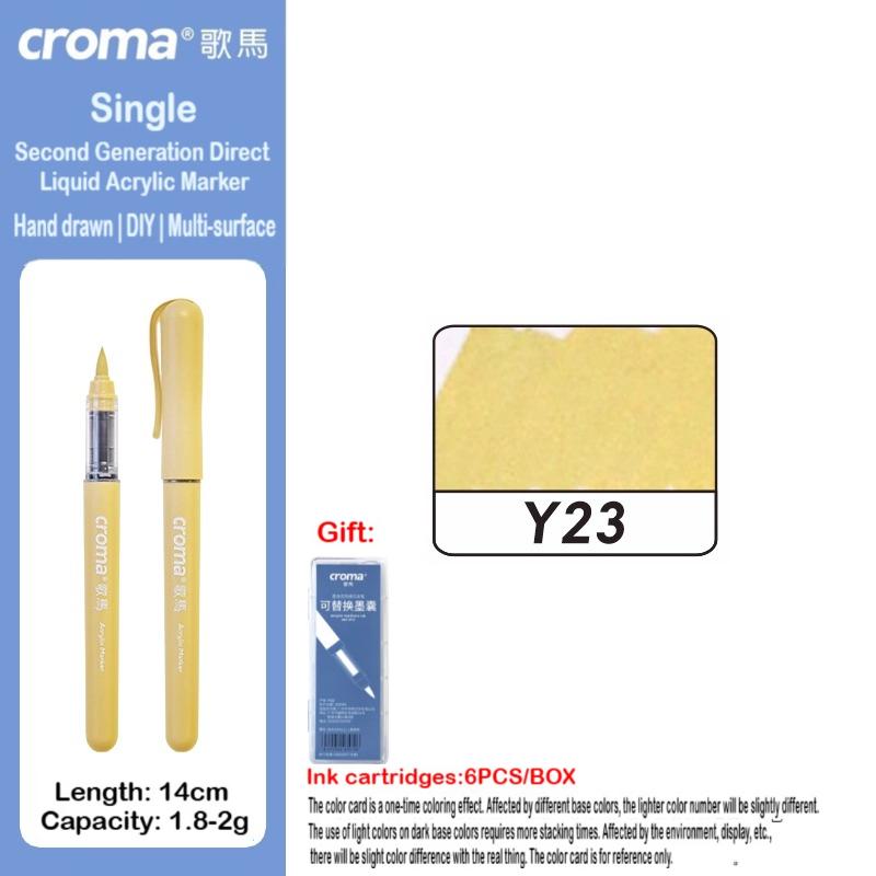 Набор многоразовых акриловых маркеров Croma 160/1 Colors с мягким наконечником, смываемые акварельные кисти, школьные принадлежности