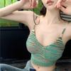 Spicy Girl's Knitted Camisole Vest Short Style for Women In Summer Sexy Chic Slimming Bandeau Sleeveless Outer Wear Top