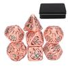 7pcs Hollow Polyhedral Dice Set Holiday Party Skull Pattern Metal Dice Props for Board Card Game