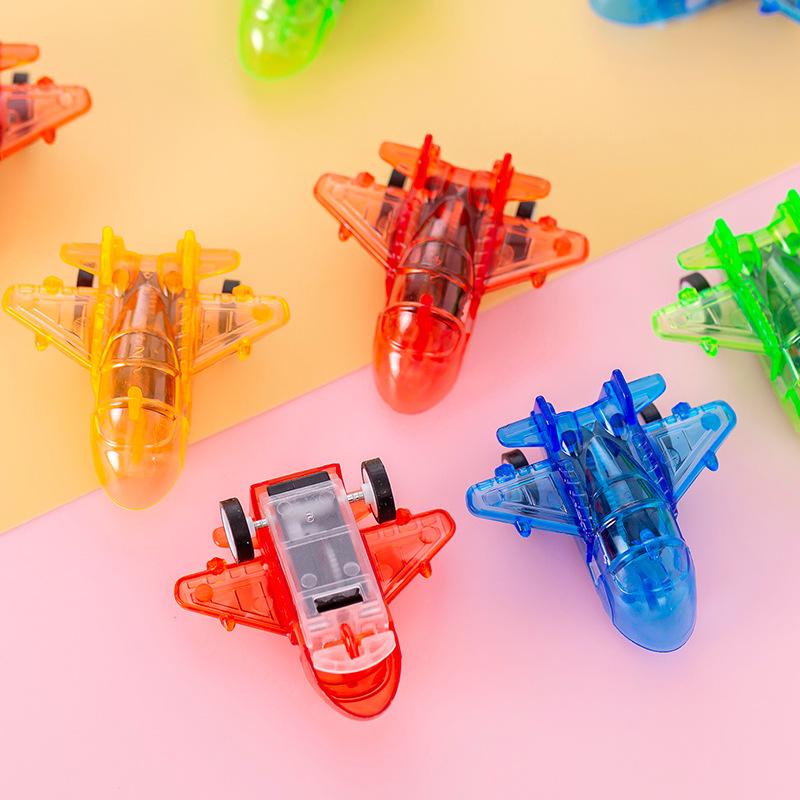 20Pcs Creative Mini Car Boys Kid Plastic Transparent Pull Back Car Small Aircraft Toys Favor Party Educational Birthday Gifts