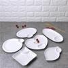 10-inch White Ceramic Square Dumpling Plate with Vinegar Dish
