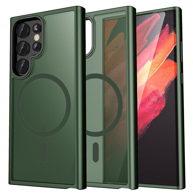 Подходит для Samsung S25Edge Магнитный чехол для телефона S24ultra Магнитная кожа Абсорбирующий чехол для мобильного телефона S23Plus Высокий класс