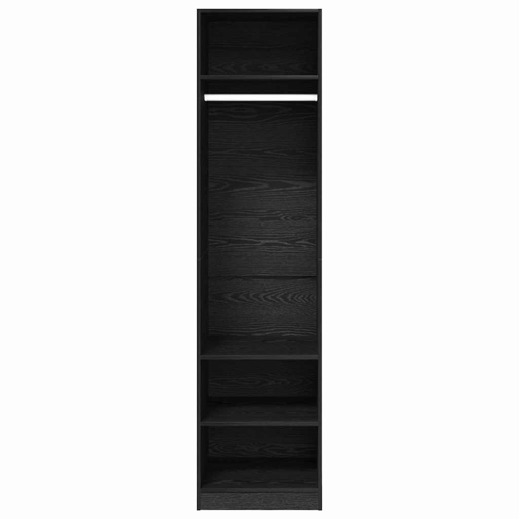 Wardrobe with Shelf Black Oak Look 50 x 50 x 200 cm