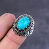 Тибетская бирюза ручной работы кольцо из стерлингового серебра 925 пробы размер 7 подарок для нее f1R07