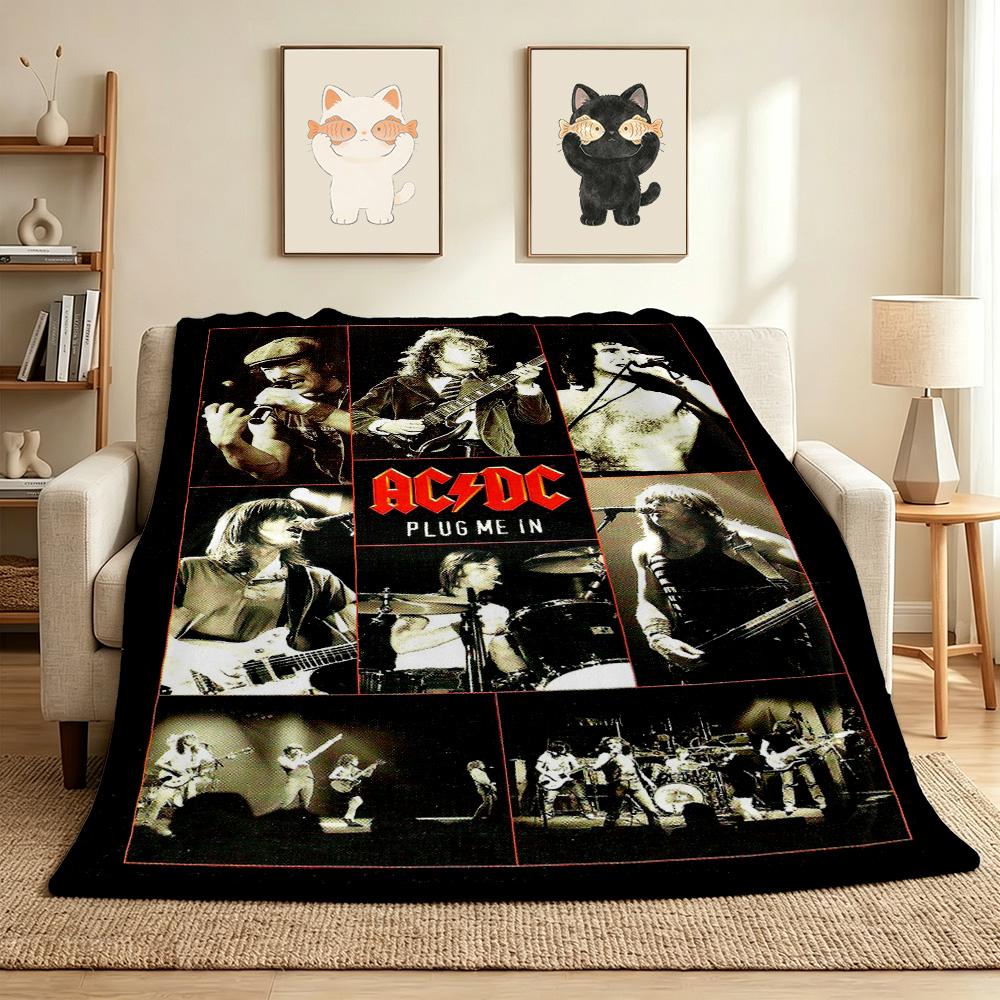Acdc Flannel Blanket Throw Blanket Soft Warm Sofa Bed Camping Car home Decor Unique Christmas Gift C930257