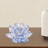 Yousheng Faux Crystal Lotus Figurine Glass Craft Collection Clear Lotus Table Decoration Lotus Paperweight for Good Luck Peace Desk Decor