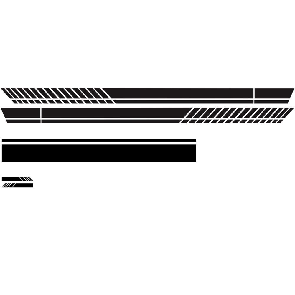 Car Sticker Sporty Racing Stripe Side Body Hood Rearview Mirror Decor Set Auto Stickers