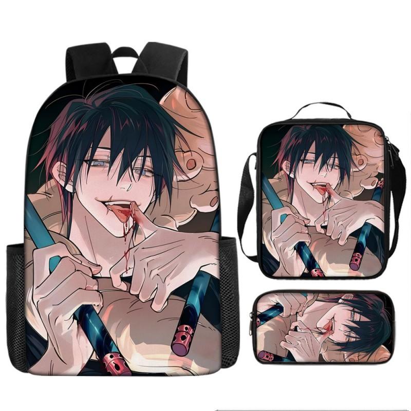 Jujutsu Kaisen Anime School Backpack Kids Teens Lightweight Oxford Fabric Dual-Strap Bag With Padded Back Support