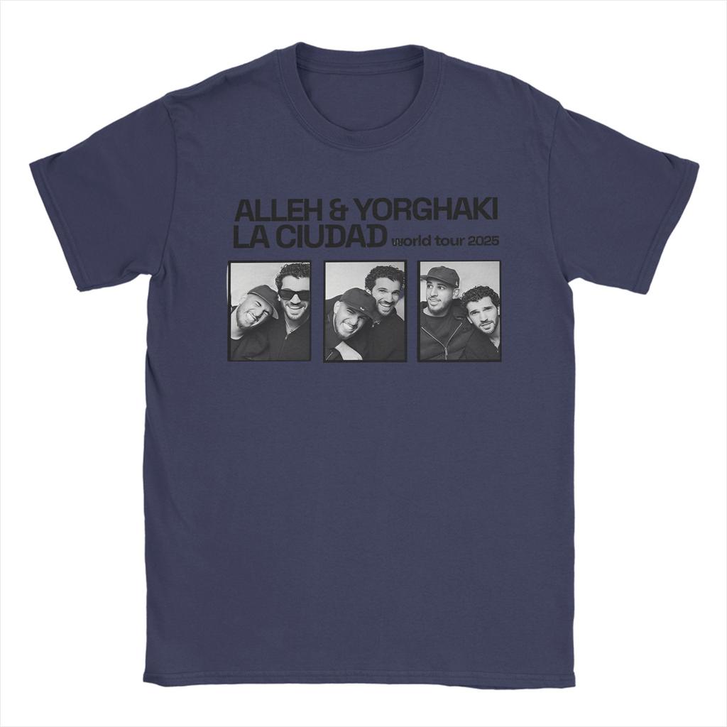 Graphic Printed Alleh Yorghaki La Ciudad Worid Tour T Shirt for Unisex Women Cotton Tee Shirt Short Sleeve Tops
