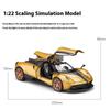 1/22 Pagani Huayra Dinastia Alloy Super Car Diecast Metal Model Classic Gull Wing Door Colection Decoration Children Toy Present