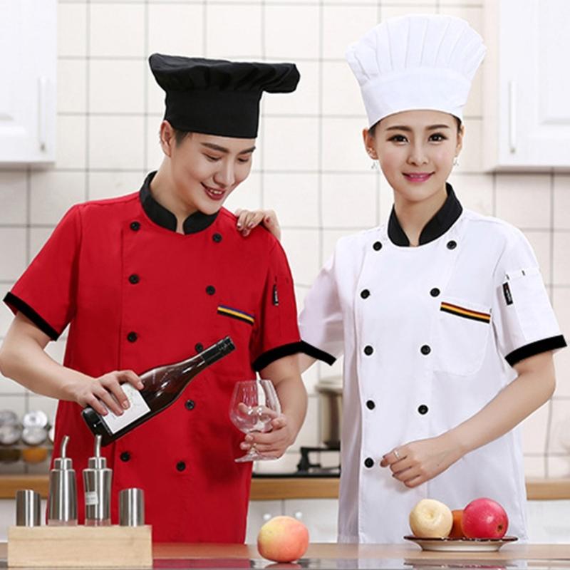 Двубортный поварской китель Дышащая поварская куртка Цветная отстрочка Поварская форма Рабочая рубашка для отеля и ресторана Одежда