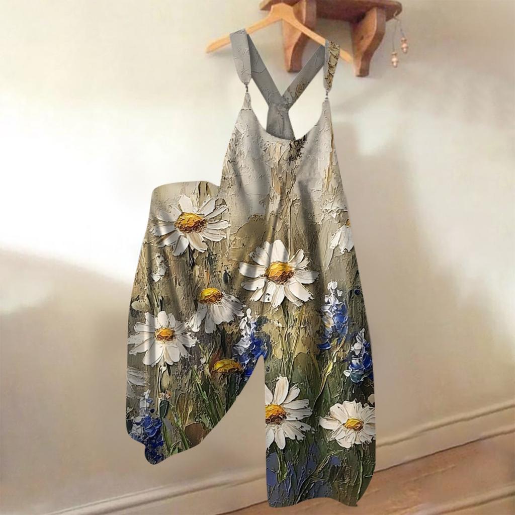 Women's Loose Casual One-piece Summer Floral Print Jumpsuit