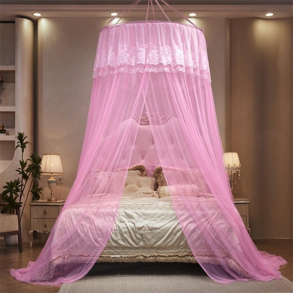 Fine Mesh Hanging Princess Mosquito Net Lace Bed Canopy Romantic Dome Mosquito Net  Girls Room
