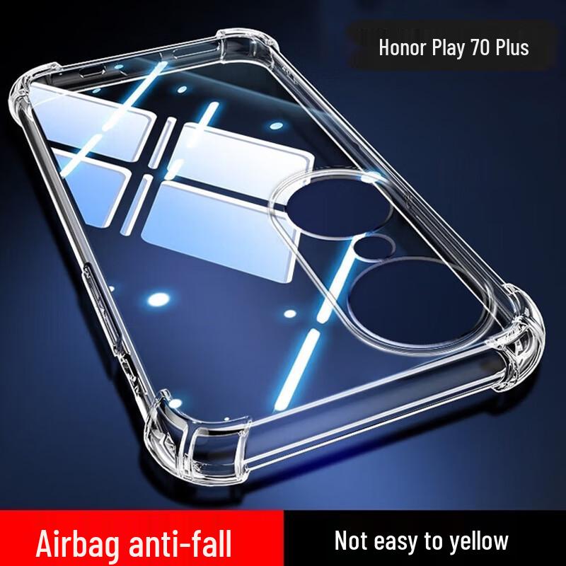 Honor Play 70 Plus Clear TPU Shockproof Phone Case
