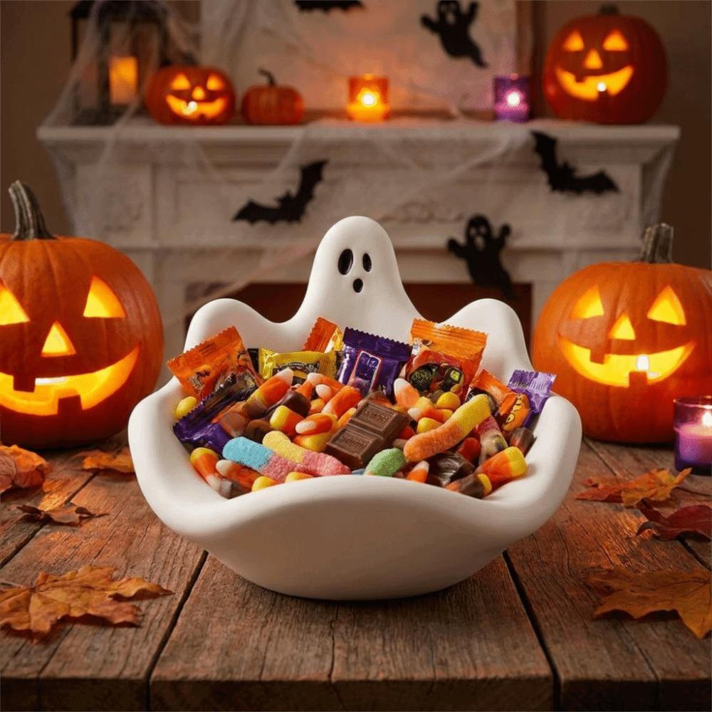 Soft Silicone Ghost Storage Bowl Mold Non-Stick Jewelry Storage Tray Mold Drip Glue Mold Halloween