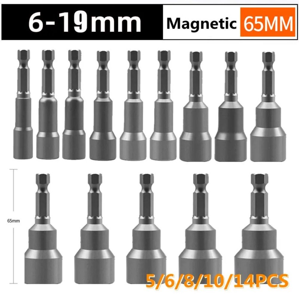 Magnetic Impact Socket Length 65MM Impact Drivers Socket Durable Nut Screwdriver  Power Tools