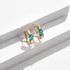Umcho Romantic Stud Earrings Women Copper Plated Gold Color Separation Round Green Cubic Zirconia Female Anniversary Earring To Girlfriend