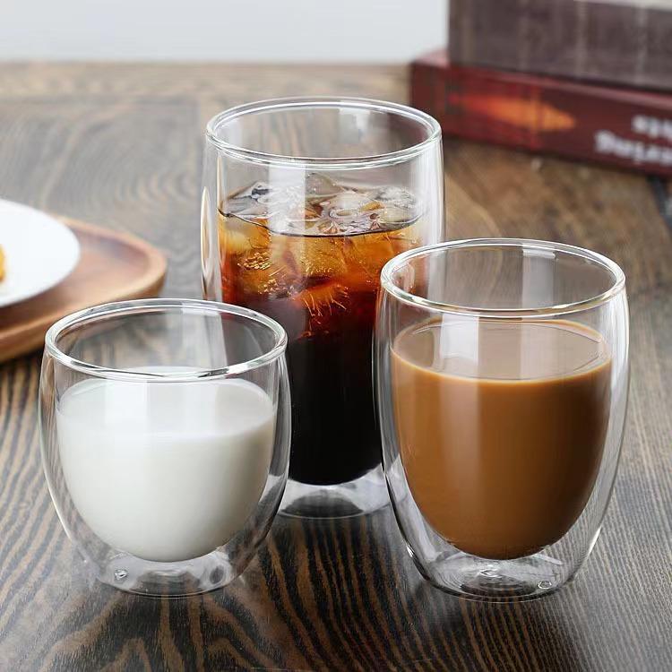 80-650ml Double Wall Glass Mug Resistant Tea Beer Mug Coffee Milk Lemon Juice Cup Drinkware Lover Coffee Cups Gift Creativity