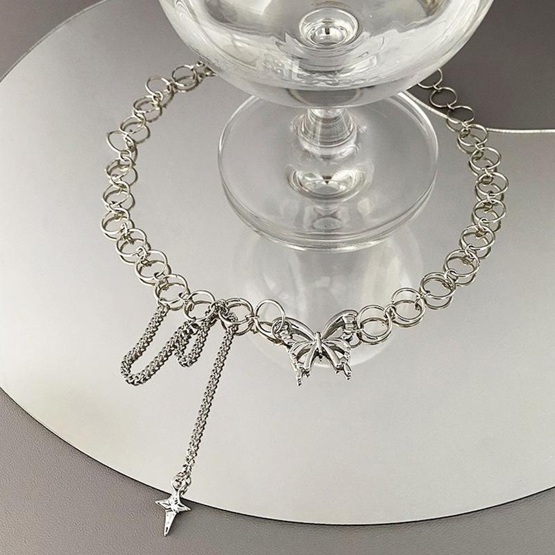 Ожерелье-чокер с кисточками и сердцем, женское серебряное ожерелье-цепочка на шею, ювелирные изделия