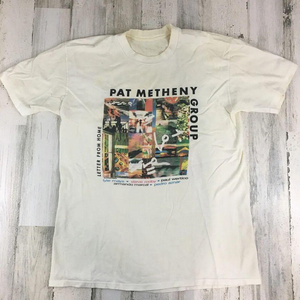 Unisex shirt Cotton Oversize Large Size 1989 Style Pat Metheny Group Tour Concert Shirt White Unisex #34