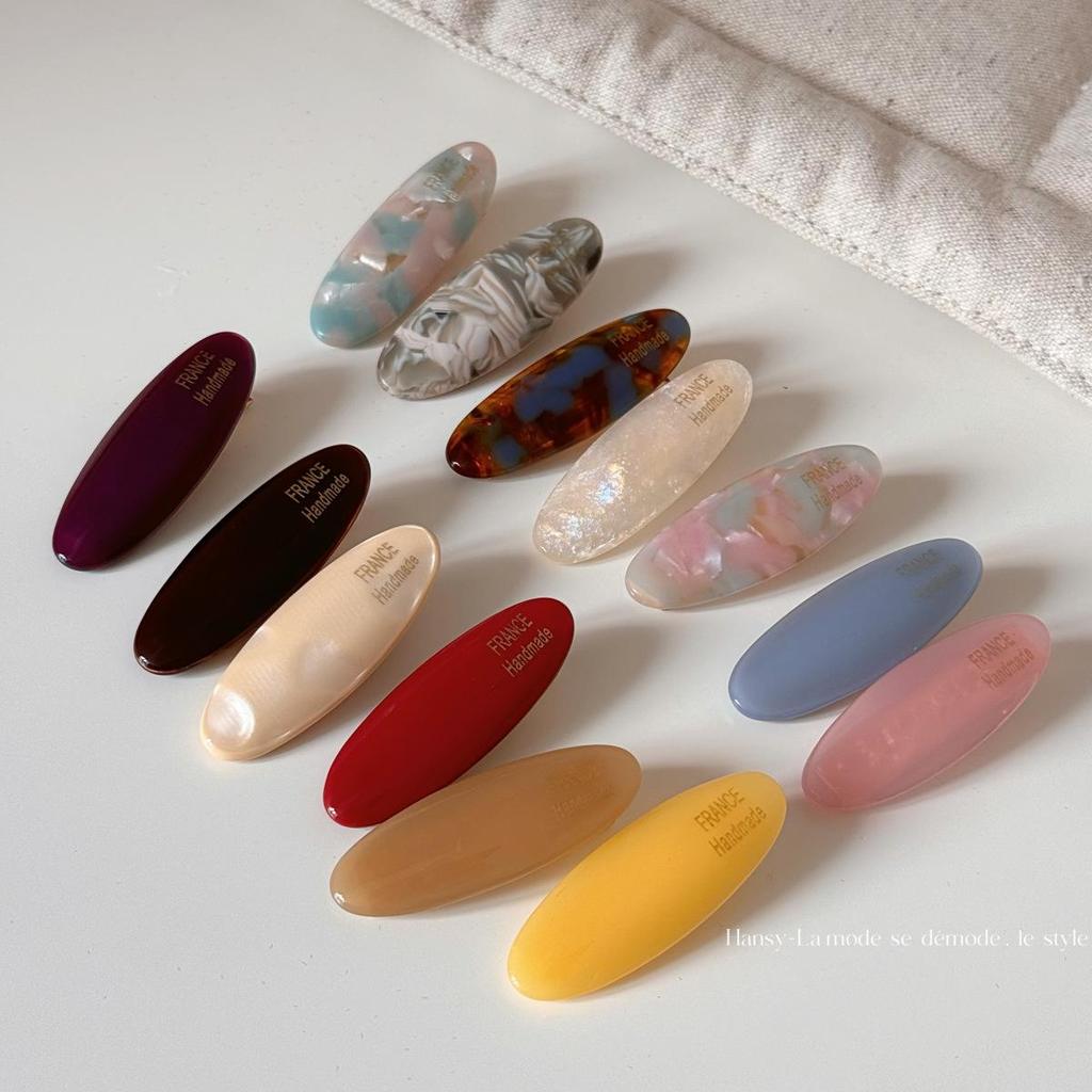 Ацетатная овальная заколка для волос Gold Label - Новый аксессуар для челки и боковых прядей