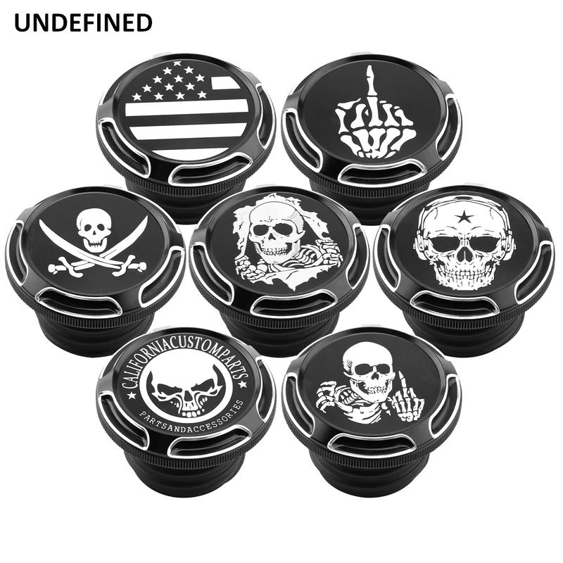 Motorcycle Skull Fuel Tank Gas Cap Cover Vented For Harley Dyna FXD Softail FLST Touring Street Electra Glide Road King 96-2022