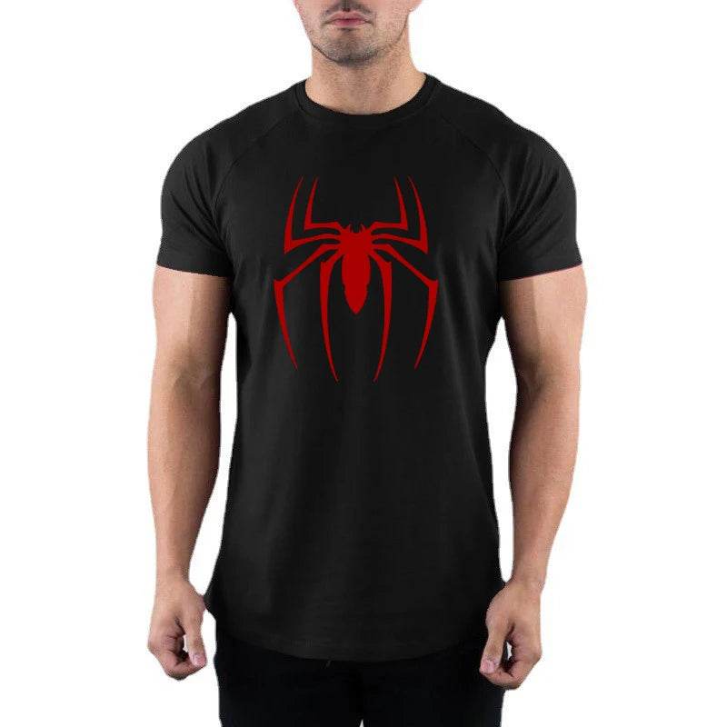 2026 Summer New Arrivals Marvels SpiderMan TShirt 100 Cotton Kids Tees Outdoor Training and Fitness Mens Sportswear