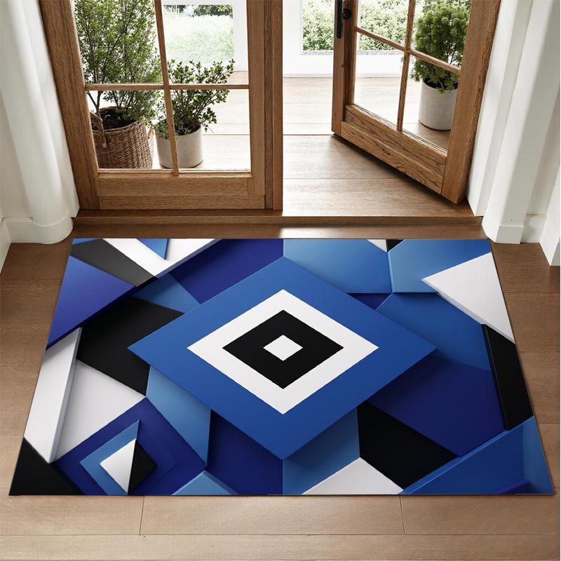 Hamburger SV Football Design Crystal Velvet Rug Soft Decorative Mat for Bedroom Entrance