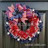 4th Of July Wreath Door Hanging Decoration With USA Flag Patriotic Party Home Outdoor Festive Display