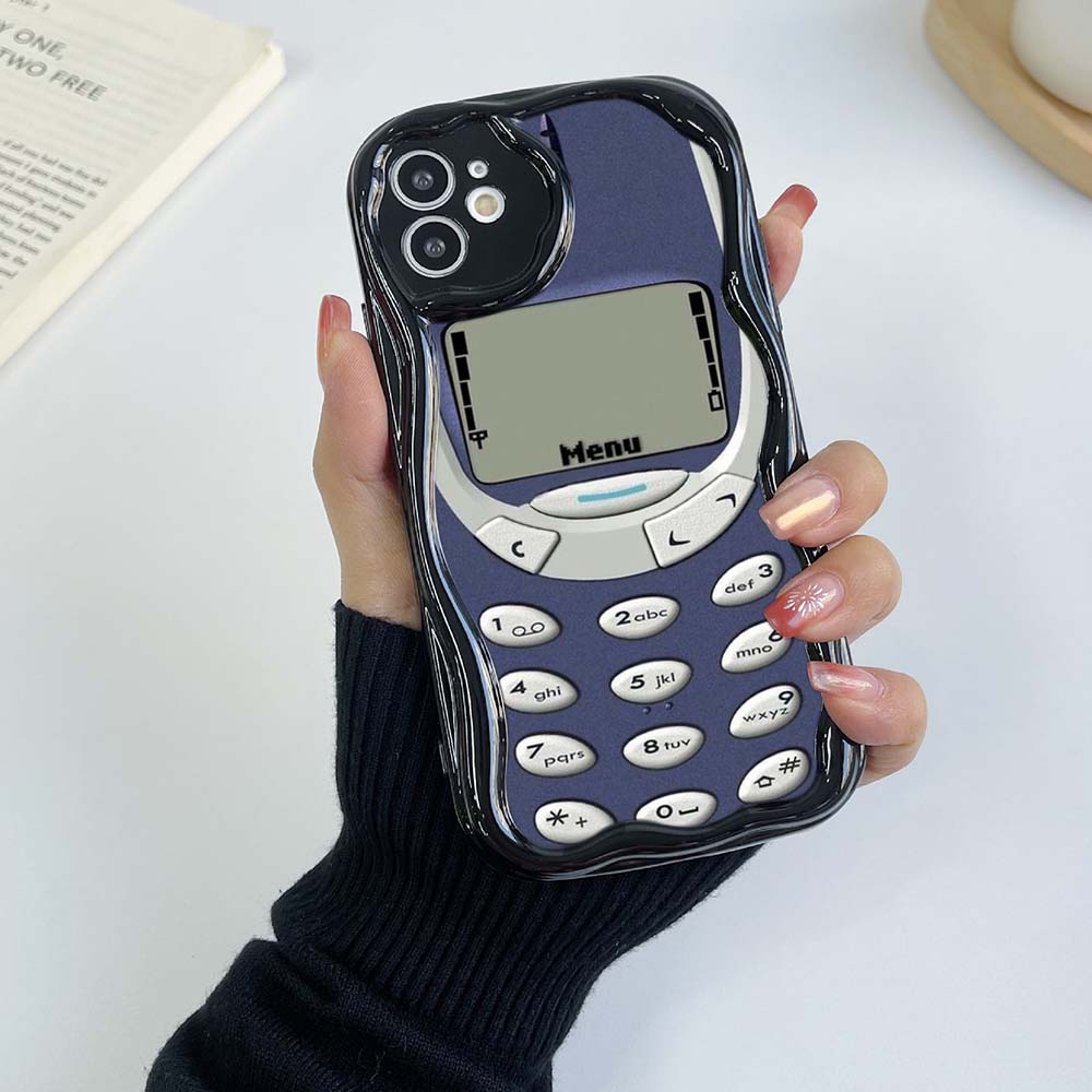 Samsung Galaxy A13 A14 A54 Xiaomi Poco X5 Redmi 13C 12C 10C Чехлы для Huawei Honor 90 Lite A46 Забавный дизайн кнопок в стиле ретро с эксклюзивным кремовым узором Мягкий чехол