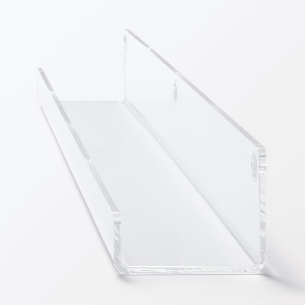 MUJI Acrylic W44 X D6 X NDG22A3A Wall-mounted Display, L-shaped, Approx. H2.5/5cm