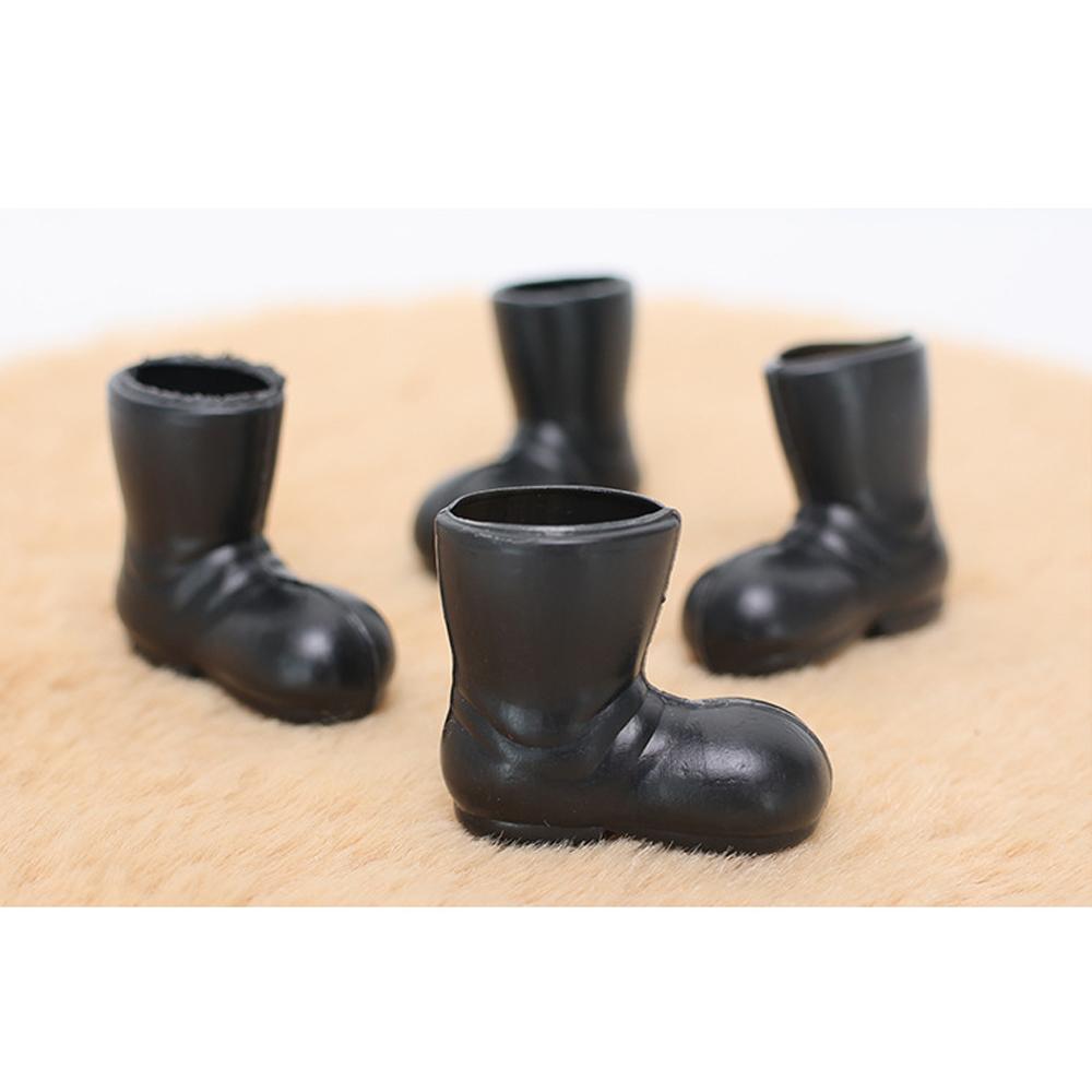 1:12 House Mini Santa Shoes Christmas Boots Simulation Santa Claus Shoes Model Big Toe Black House Miniature Rain Shoes Crafts