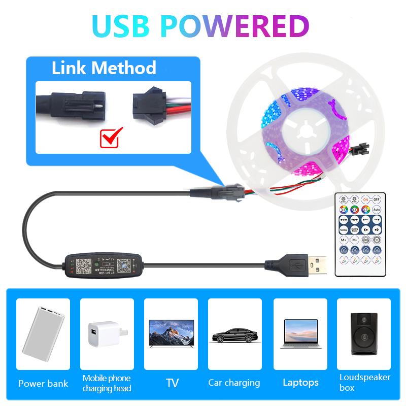 Светодиодная лента Rgb, низковольтная, WS2812b, бегущая лошадь, дышащая водой, 5 В, цвет мечты, USB-световая лента