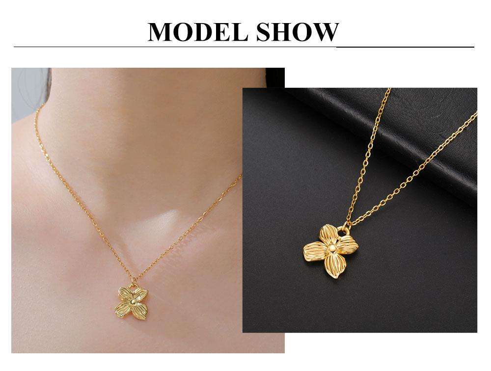Cazador Stainless Steel Flower Pendant Necklace for Women Gold Color Jewelry 2026 Trend Chain On The Neck Birthday Gift
