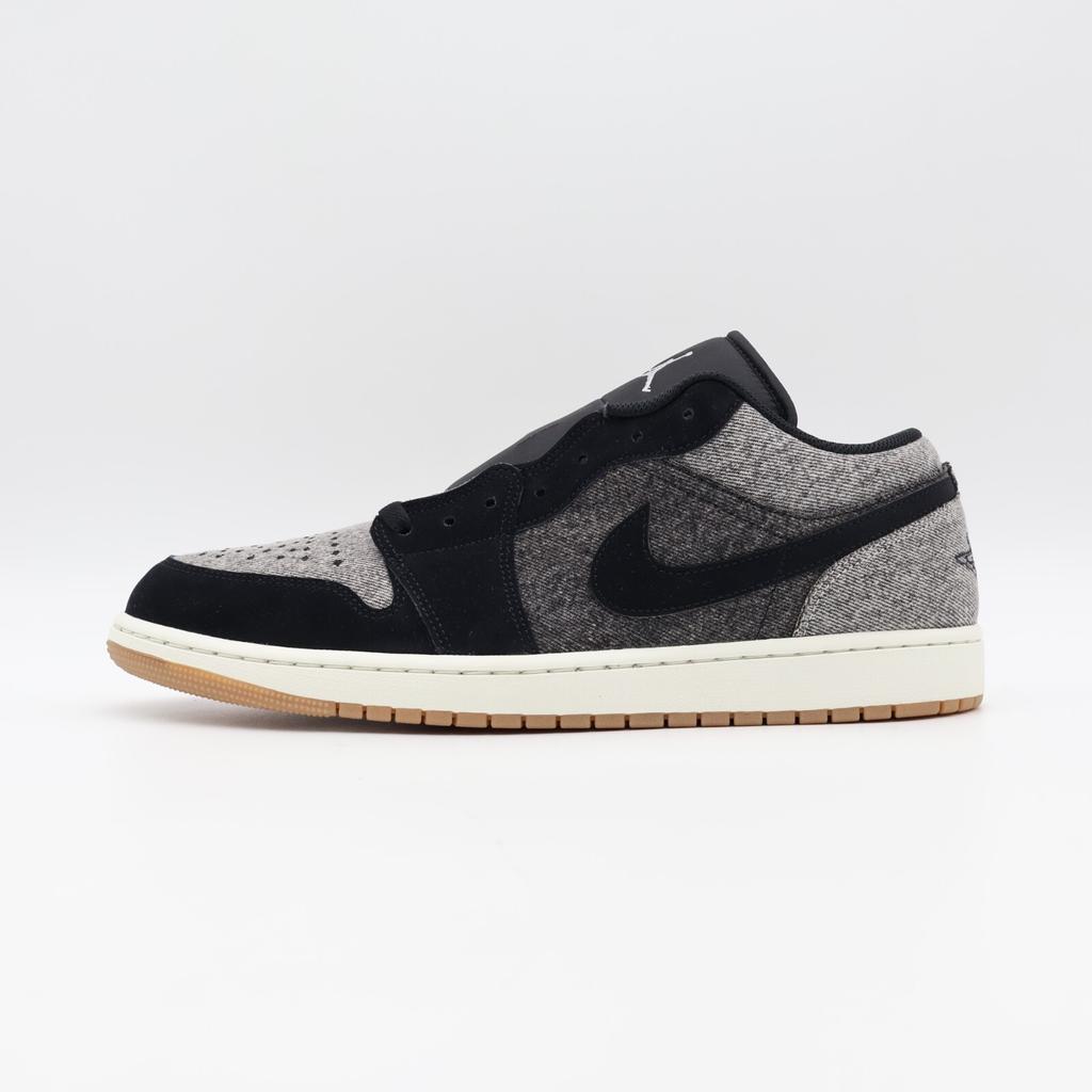 HJ4360-001 Nike Air Jordan 1 Low Темно-черный Деним Светло-дымчато-серый Парус (Мужской)