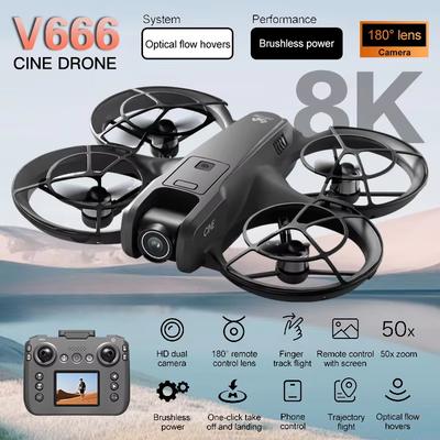 Новый дрон MINI V666 4K Профессиональный WIFI 5G Дрон Обход препятствий Бесколлекторный Удержание высоты Безголовый режим RC Квадрокоптер Игрушки Подарок