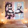 Аниме Nekopara Фильм Гобелен Разные Размеры Печатный Хиппи Цветочный Дизайн Полиэстер Настенное Искусство Декор для Комнаты в Общежитии Бохо Атмосфера