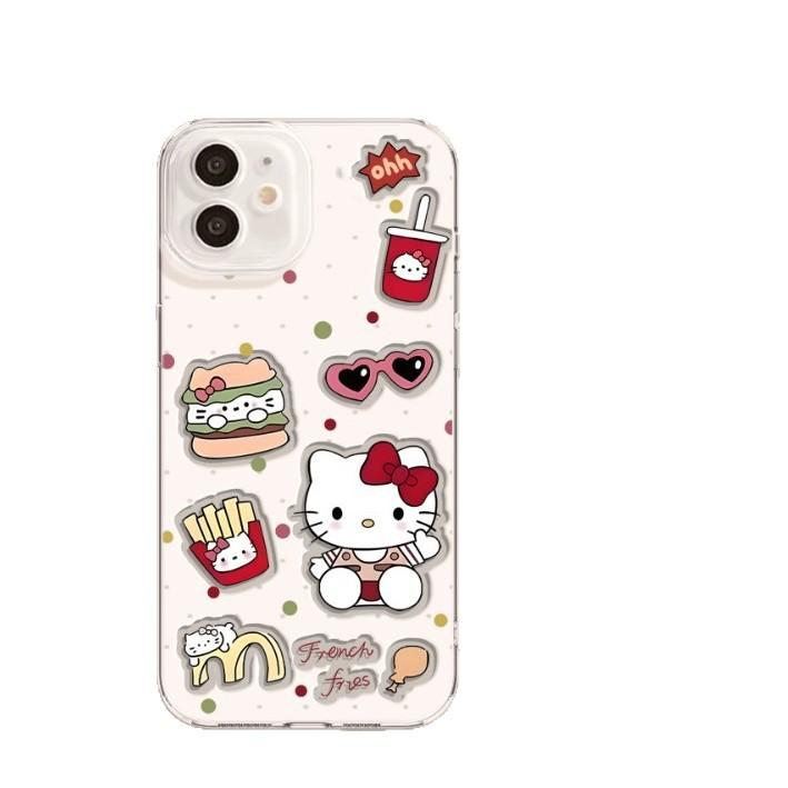 Чехол для мобильного телефона Hello Kitty Яблоко 17promax 16 новый iphone15 милый 14plus всесторонний 13 прозрачный мягкий чехол