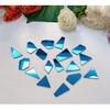 Набор из 50 шт. акриловых зеркальных страз, смешанные размеры и формы, не пришивные, плоские акриловые кристаллы, зеркальные элементы для рукоделия (Голубое зеркало)