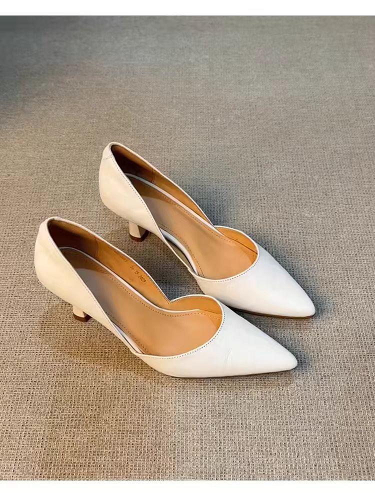 French Court Shoes Women Summer High Heel With Pointed Toe For Office Wear