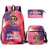 3Pcs/set Cartoon Printed Backpack Teenager Student Boy Girl Schoolbag Larger Capacity Bagpack Travel Bag Kid Gift Mochila