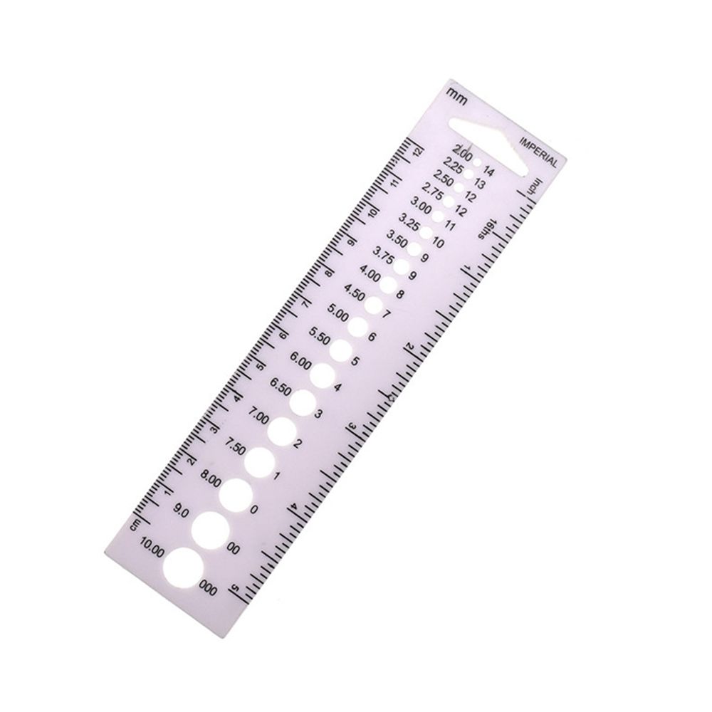 Inch 2.0mm-10.0mm Crochet Hook Craft DIY Sewing Tools Needle Gauge Measure Ruler Sewing Ruler