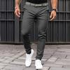 Men Solid Color Suit Long Pants Mid Rise Slant Pockets Zipper Fly Slim Fit Business Office Trousers Fine Sewing Pants Workwear