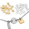 20-50Pcs/Lot Stainless Steel Round Square Pendants Charm for DIY Earrings Bracelet Necklace Pendant Jewelry Making Accessories